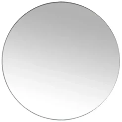 Decorative Mirrors-Kirkland's Home Silver Metal Linear Round Mirror, 30 In. Gray