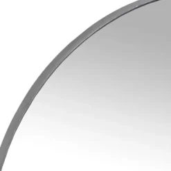 Decorative Mirrors-Kirkland's Home Silver Metal Linear Round Mirror, 30 In. Gray