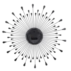 Clocks-Kirkland's Home Silver Metal Sunburst Droplet Frame Clock