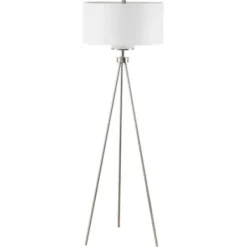 Floor Lamps-Kirkland's Home Silver Metal Tripod Floor Lamp White