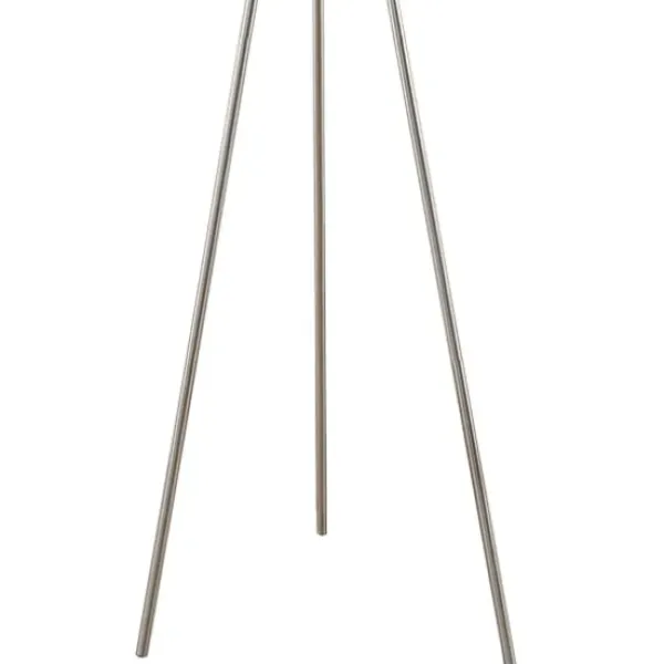 Floor Lamps-Kirkland's Home Silver Metal Tripod Floor Lamp White