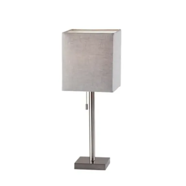 Table Lamps-Kirkland's Home Silver Monochrome Square Table Lamp Silver/Gray