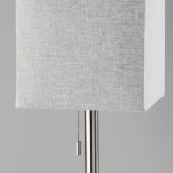 Table Lamps-Kirkland's Home Silver Monochrome Square Table Lamp Silver/Gray