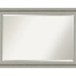 Decorative Mirrors-Kirkland's Home Silver Patina Scallop Framed Mirror, 41.5X29.5 In.