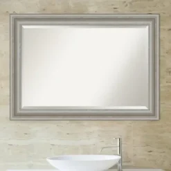 Decorative Mirrors-Kirkland's Home Silver Patina Scallop Framed Mirror, 41.5X29.5 In.