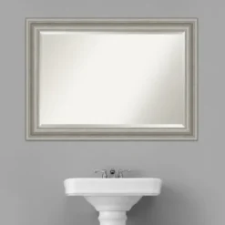 Decorative Mirrors-Kirkland's Home Silver Patina Scallop Framed Mirror, 41.5X29.5 In.