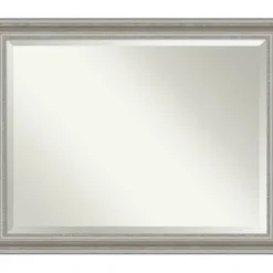 Decorative Mirrors-Kirkland's Home Silver Patina Scallop Framed Mirror, 45.5X35.5 In.