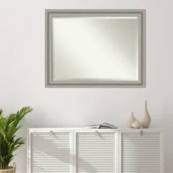 Decorative Mirrors-Kirkland's Home Silver Patina Scallop Framed Mirror, 45.5X35.5 In.