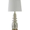 Table Lamps-Kirkland's Home Silver Rounded Mercury Glass Table Lamp White