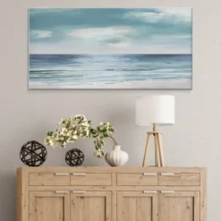 Canvas Art-Kirkland's Home Silver Shore Canvas Art Print Blue