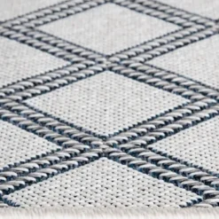 Outdoor Rugs-Kirkland's Home Silver Trellis Indoor/Outdoor Area Rug, 6X9 Gray