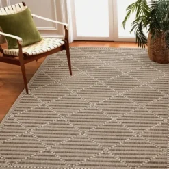 Outdoor Rugs-Kirkland's Home Silver Trellis Indoor/Outdoor Area Rug, 5X7 Gray