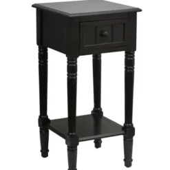 Nightstands-Kirkland's Home Simplify 1-Drawer Accent Table Black