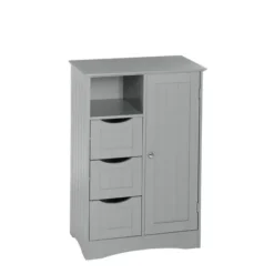 Cabinets & Sideboards-Kirkland's Home Single Door 3-Drawer Cabinet Gray