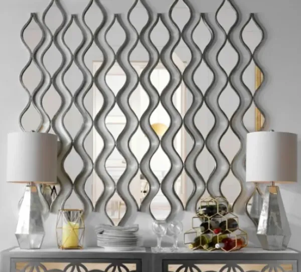 Decorative Mirrors-Kirkland's Home Single Silver Teardrop Panel Mirror, 6.25X58.75