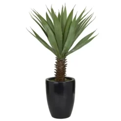 Trees & Topiaries-Kirkland's Home Sisal Palmtree In Sleek Black Planter