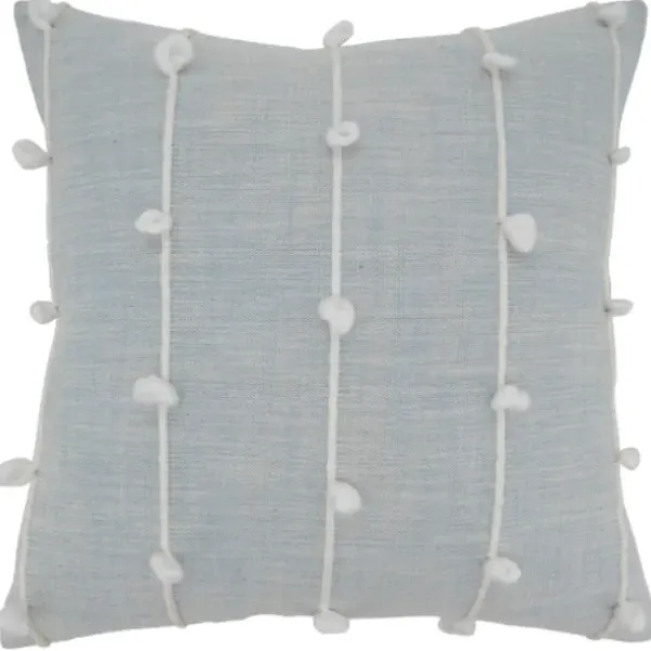 Pillows-Kirkland's Home Sky Blue Knotted Line Throw Pillow Blue/White