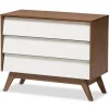 Dressers & Chests-Kirkland's Home Slant Midcentury Two-Tone Chest Brown/White
