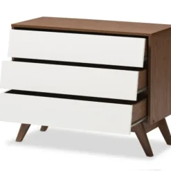 Dressers & Chests-Kirkland's Home Slant Midcentury Two-Tone Chest Brown/White