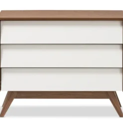 Dressers & Chests-Kirkland's Home Slant Midcentury Two-Tone Chest Brown/White