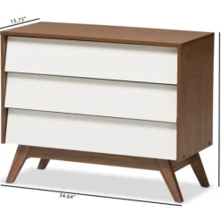 Dressers & Chests-Kirkland's Home Slant Midcentury Two-Tone Chest Brown/White