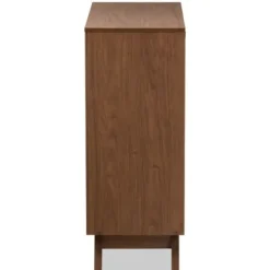 Dressers & Chests-Kirkland's Home Slant Two-Tone Walnut 5-Drawer Chest