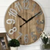 Clocks-Kirkland's Home Slat Wood Wall Clock Brown