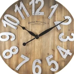 Clocks-Kirkland's Home Slat Wood Wall Clock Brown