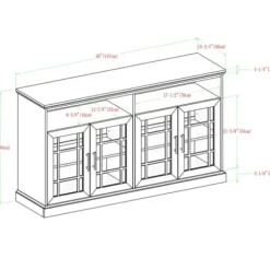Tv Stands & Media Consoles-Kirkland's Home Slate Glass Door Classic Tv Stand Gray