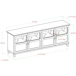 Tv Stands & Media Consoles-Kirkland's Home Slate Glass Paneled Door Tv Stand Gray