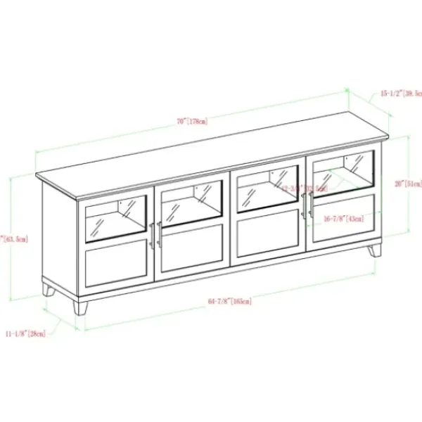 Tv Stands & Media Consoles-Kirkland's Home Slate Glass Paneled Door Tv Stand Gray