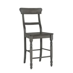 Bar Stools & Counter Height Stools-Kirkland's Home Slate Ladder Back Counter Stools, Set Of 2 Gray