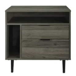 Accent & End Tables-Kirkland's Home Slate Side Table With Cubbies Gray