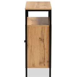 Entryway Furniture-Kirkland's Home Slatted Oak Wood Cabinet