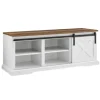 Entryway Furniture-Kirkland's Home Sliding Barn Door Bench White