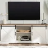 Tv Stands & Media Consoles-Kirkland's Home Sliding Barn Door Media Cabinet White