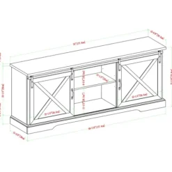 Tv Stands & Media Consoles-Kirkland's Home Sliding Barn Door Media Cabinet White