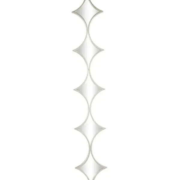 Decorative Mirrors-Kirkland's Home Slim Stacked Diamonds Wall Mirror Silver