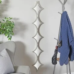 Decorative Mirrors-Kirkland's Home Slim Stacked Diamonds Wall Mirror Silver