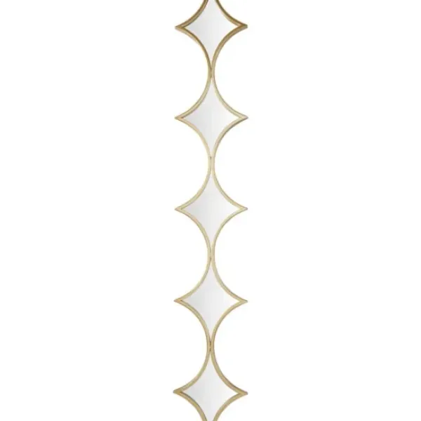 Decorative Mirrors-Kirkland's Home Slim Stacked Diamonds Wall Mirror Gold