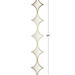 Decorative Mirrors-Kirkland's Home Slim Stacked Diamonds Wall Mirror Gold