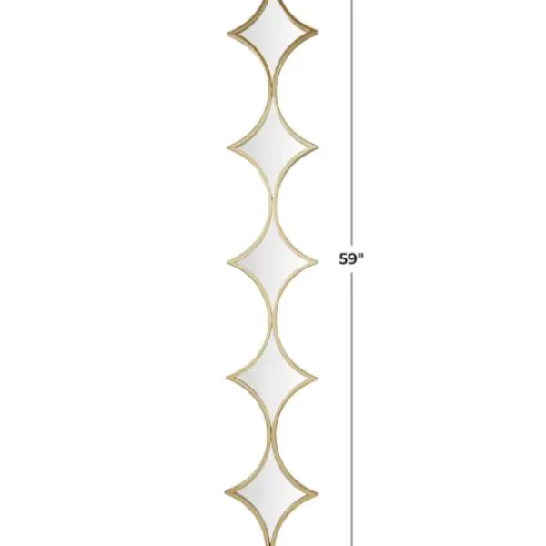 Decorative Mirrors-Kirkland's Home Slim Stacked Diamonds Wall Mirror Gold