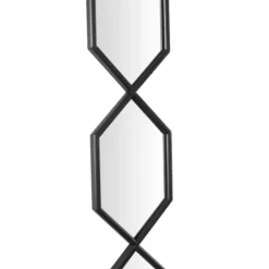 Decorative Mirrors-Kirkland's Home Slim Stacked Hexagons Wall Mirror Black