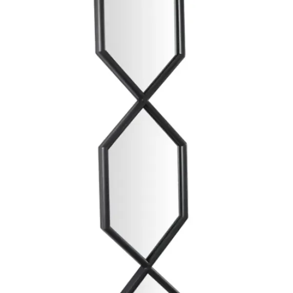 Decorative Mirrors-Kirkland's Home Slim Stacked Hexagons Wall Mirror Black