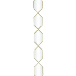 Decorative Mirrors-Kirkland's Home Slim Stacked Hexagons Wall Mirror Gold