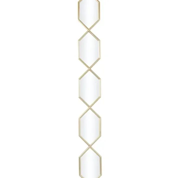 Decorative Mirrors-Kirkland's Home Slim Stacked Hexagons Wall Mirror Gold