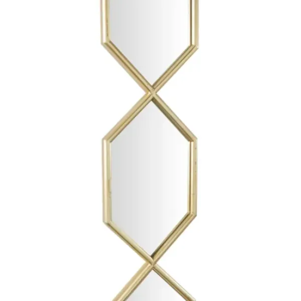 Decorative Mirrors-Kirkland's Home Slim Stacked Hexagons Wall Mirror Gold