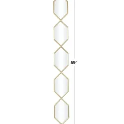 Decorative Mirrors-Kirkland's Home Slim Stacked Hexagons Wall Mirror Gold