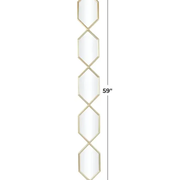Decorative Mirrors-Kirkland's Home Slim Stacked Hexagons Wall Mirror Gold