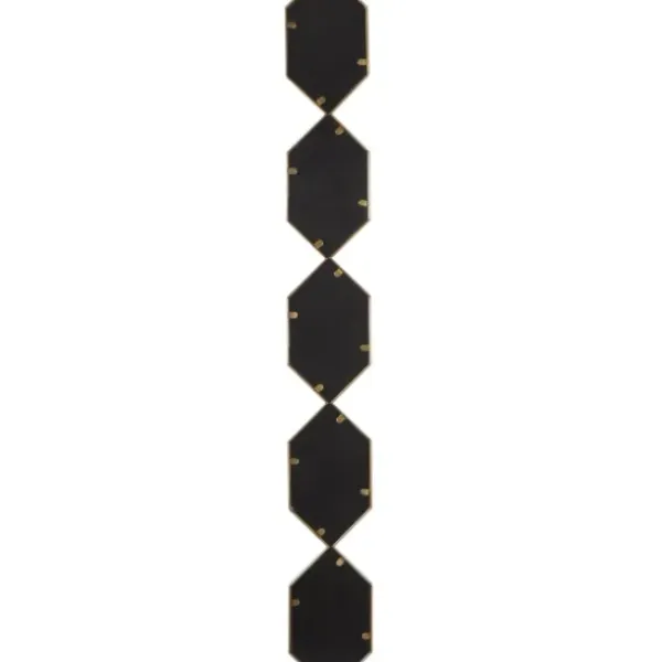 Decorative Mirrors-Kirkland's Home Slim Stacked Hexagons Wall Mirror Gold